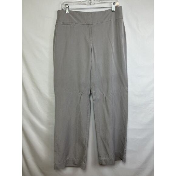 Eileen Fisher Women's Size 10 Gray Flat Front 100% Tencel Zip Up Pants - Picture 1 of 10